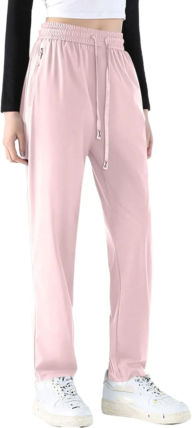 Beeswan Pants for Women Over 50 Ultra Stretch Breathable Casual Pant Quick Dry Elastic Waist Trousers with Pockets