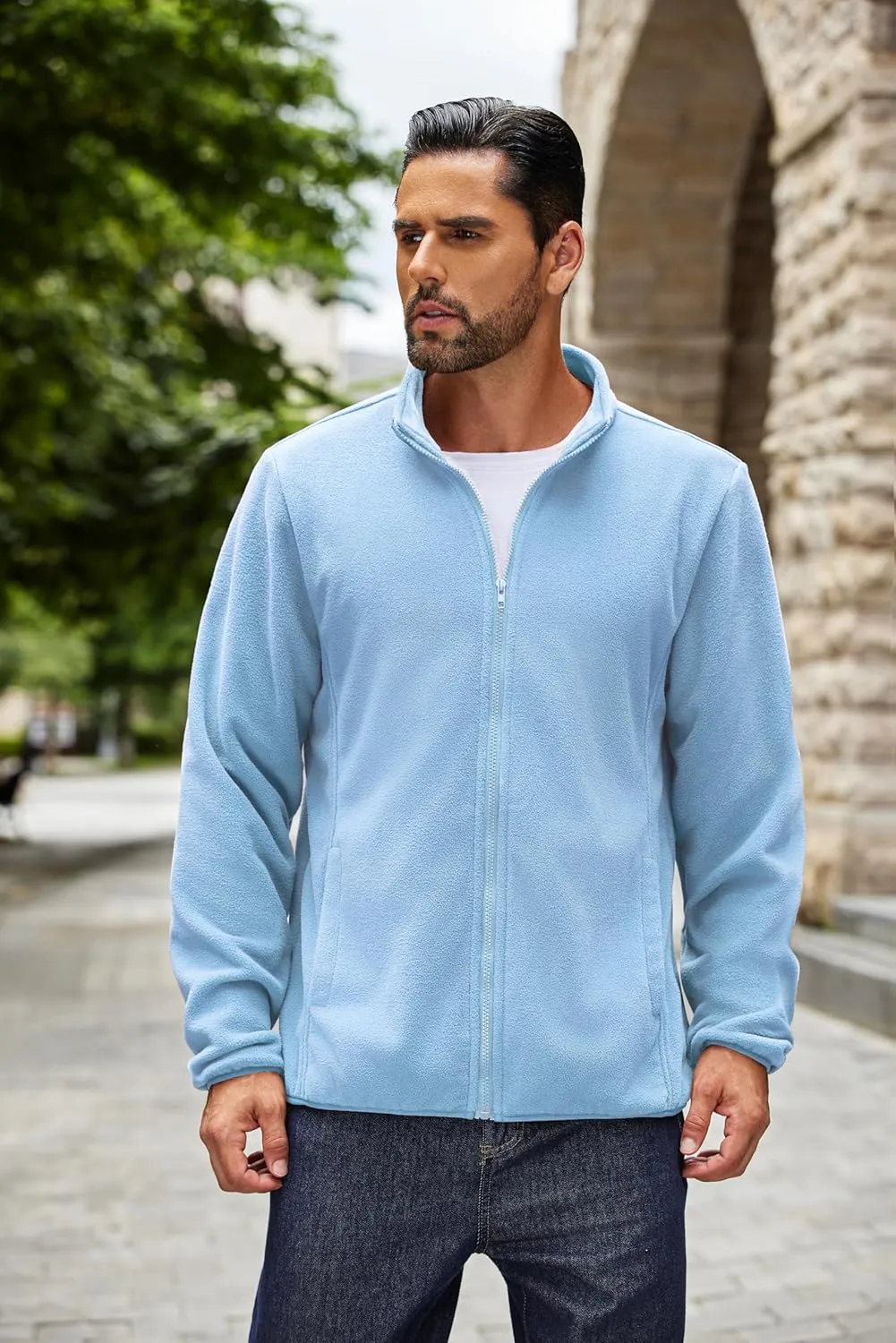 COOFANDY Men's Soft Polar Fleece Jacket Lightweight Full Zip Jackets Casual Outdoor Warm Jackets Coats with Pockets