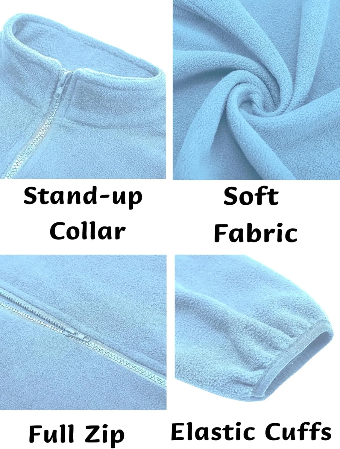 COOFANDY Men's Soft Polar Fleece Jacket Lightweight Full Zip Jackets Casual Outdoor Warm Jackets Coats with Pockets
