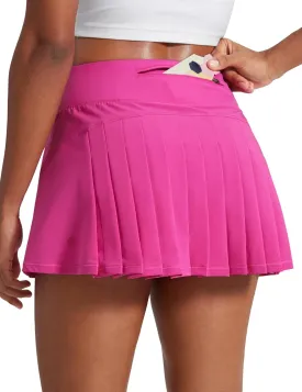 CRZ YOGA Women's Quick Dry Pleated Tennis Skirts Mid Waisted Cute Athletic Workout Running Sports Golf Skorts Volleyball