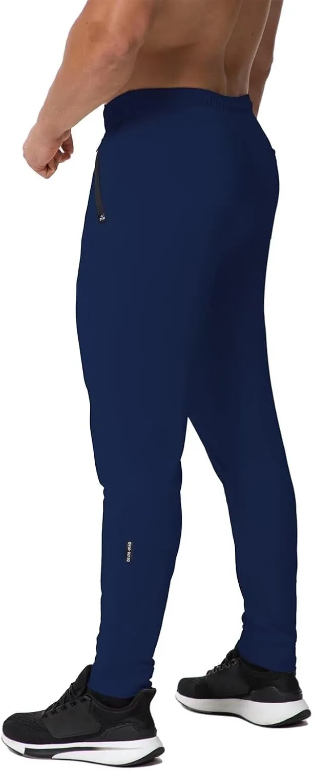 GYMELITE Men's Gym Sweatpants Workout Joggers Active Athletic Jogger Pants with Zipper Pockets Casual Running Track Pants