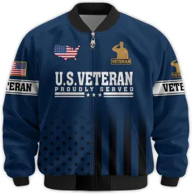 Honoring Patriotic Varsity Bomber Jacket for Veterans, Military Style Mens Outdoor Jacket  Perfect Veterans Day Gifts