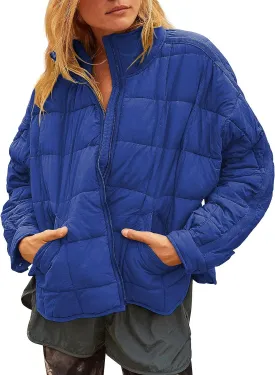 Huaqiao Womens Quilted Puffer Jackets Lightweight Zip up Short Winter Coat with Pockets