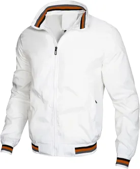 JEKE-DG Men's Relaxed Fit Lightweight Workout Jacket Casual Full Zip Outdoor Jackets Fashion Long Sleeve Solid Jacket Coat