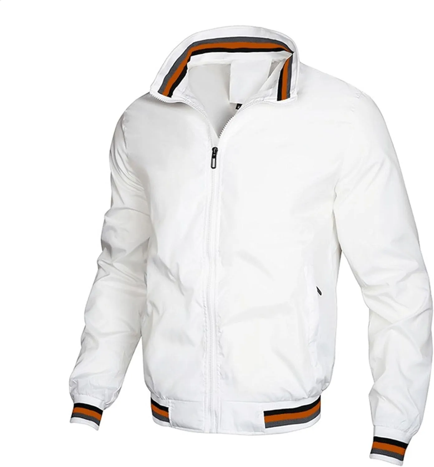 JEKE-DG Men's Relaxed Fit Lightweight Workout Jacket Casual Full Zip Outdoor Jackets Fashion Long Sleeve Solid Jacket Coat