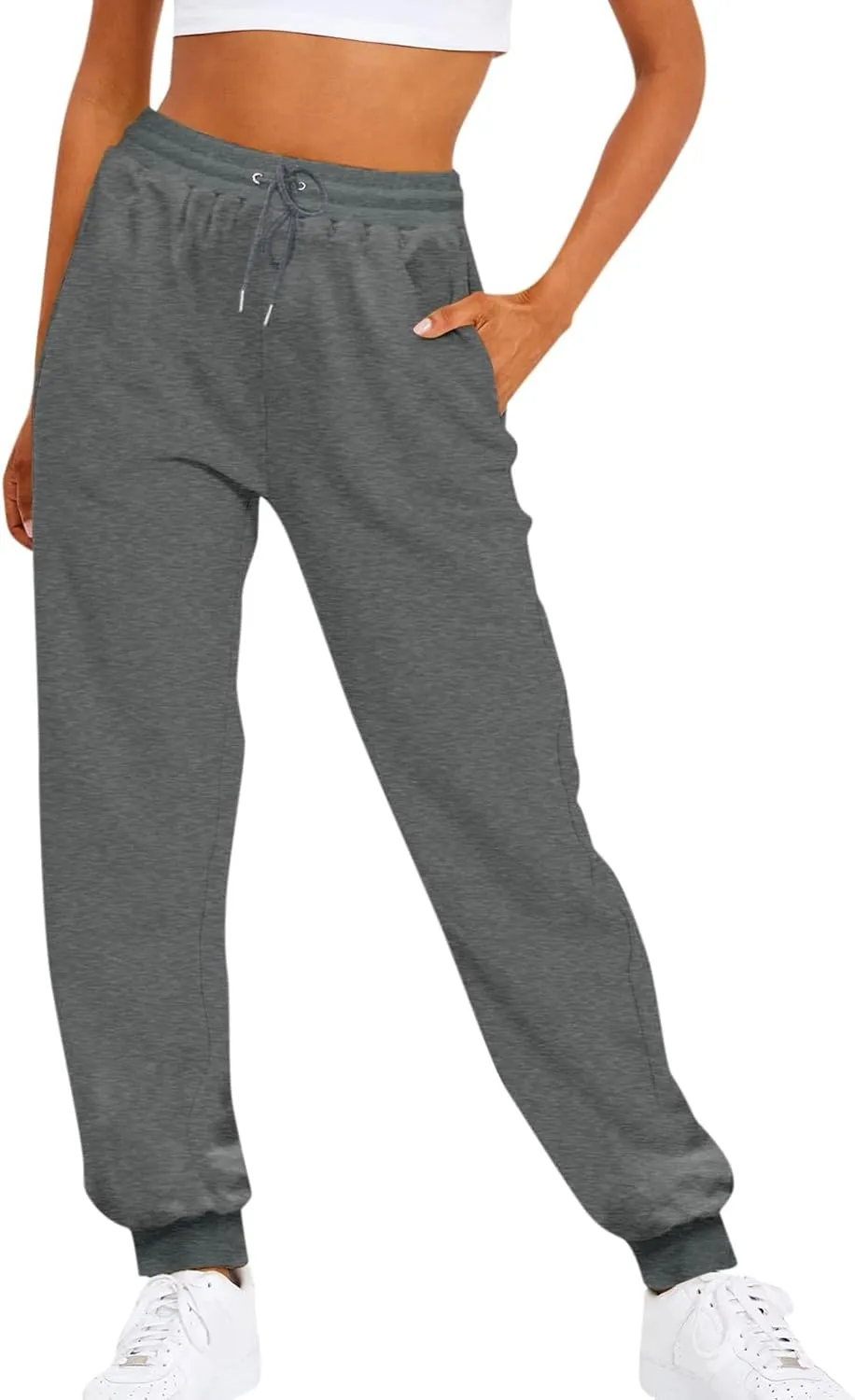 Joggers for Women Casual Fleece Baggy Sweatpants Jogger Pants with Pockets Drawstring Cinch Bottom Sweatpants