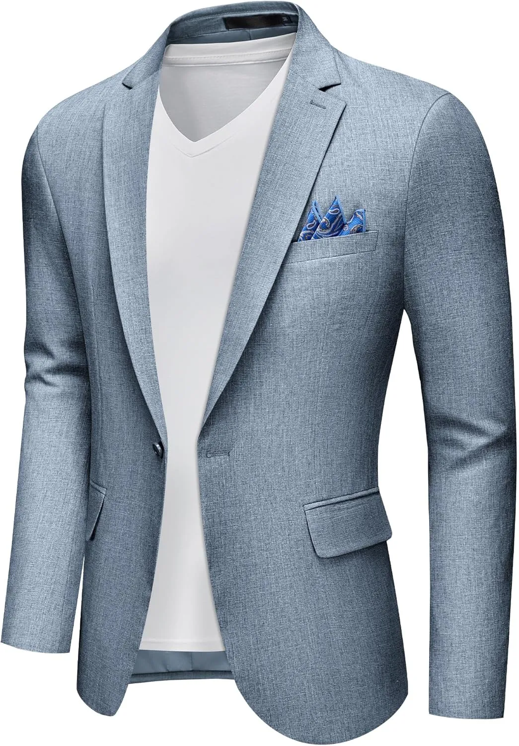 MAGE MALE Men's Slim Fit Blazer Jackets Suit One Button Lightweight Sport Coats Casual Blazer