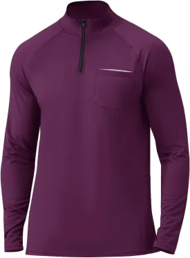 Men's Quarter Zip Pullover Long Sleeve Golf Shirts 1/4 Half Zip Sweatshirts for Golf Polo Fishing Athletic