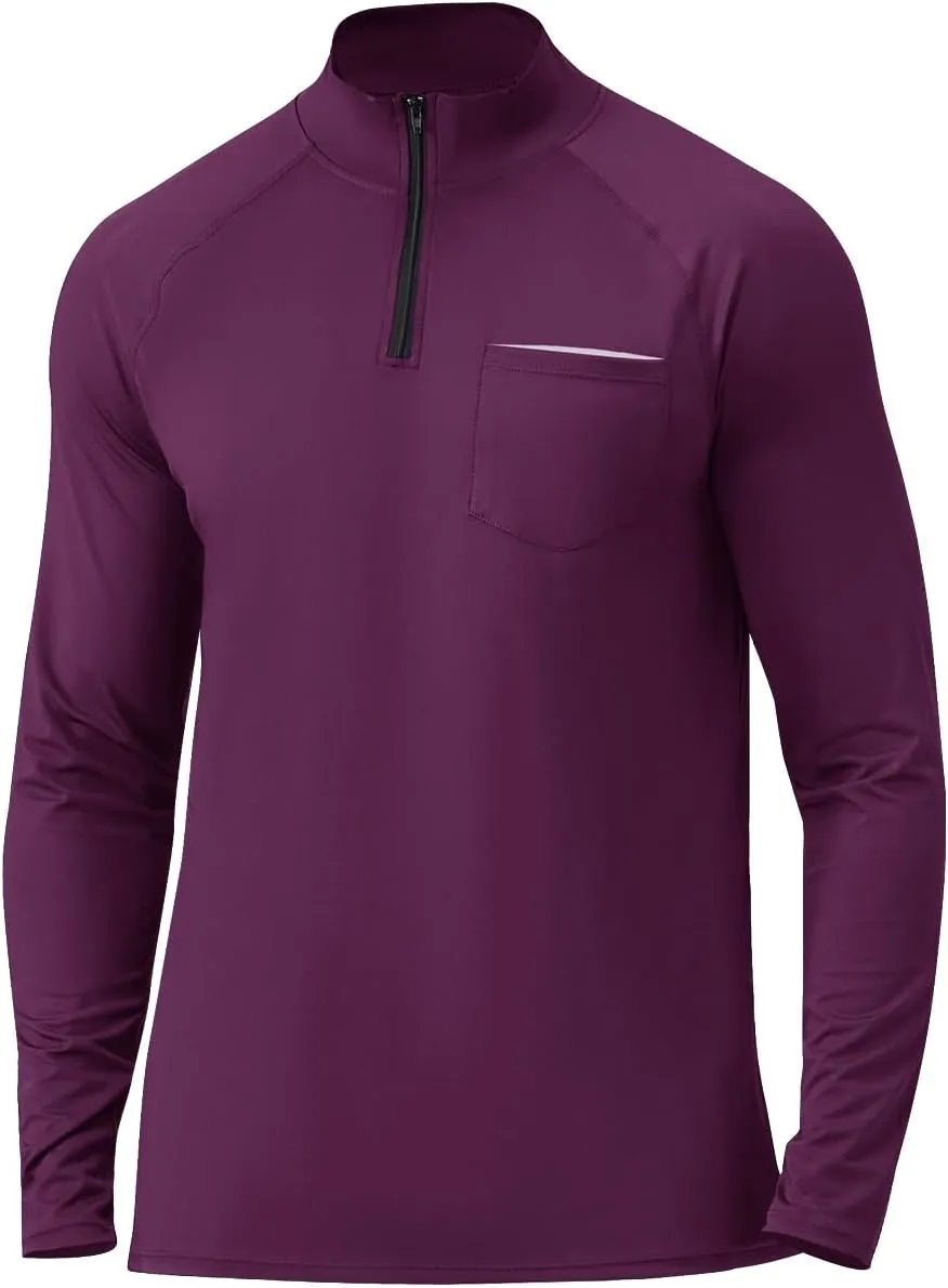 Men's Quarter Zip Pullover Long Sleeve Golf Shirts 1/4 Half Zip Sweatshirts for Golf Polo Fishing Athletic