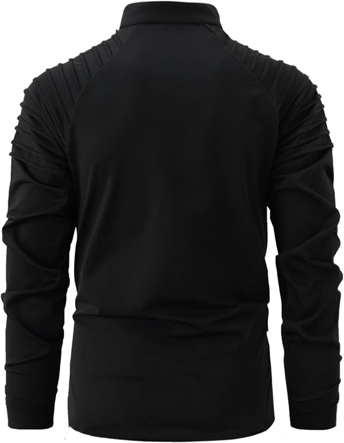 Men's Sports Quarter Zip Polo Sweater Outdoor Leisure Slim Long Sleeve Pullover Lightweight Mock Neck Sweatershirt