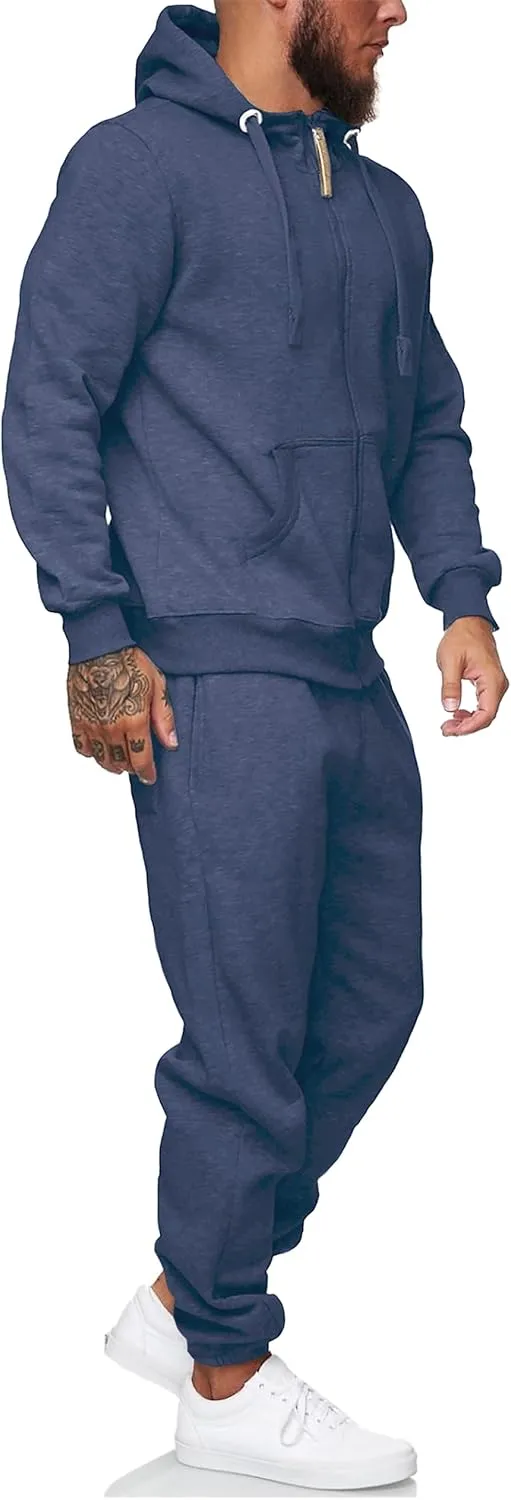 Sweatsuits for Men 2 Piece Men's Jogging Tracksuit Set Hoodie Casual Athletic Long Sleeve Zipper Suit Set