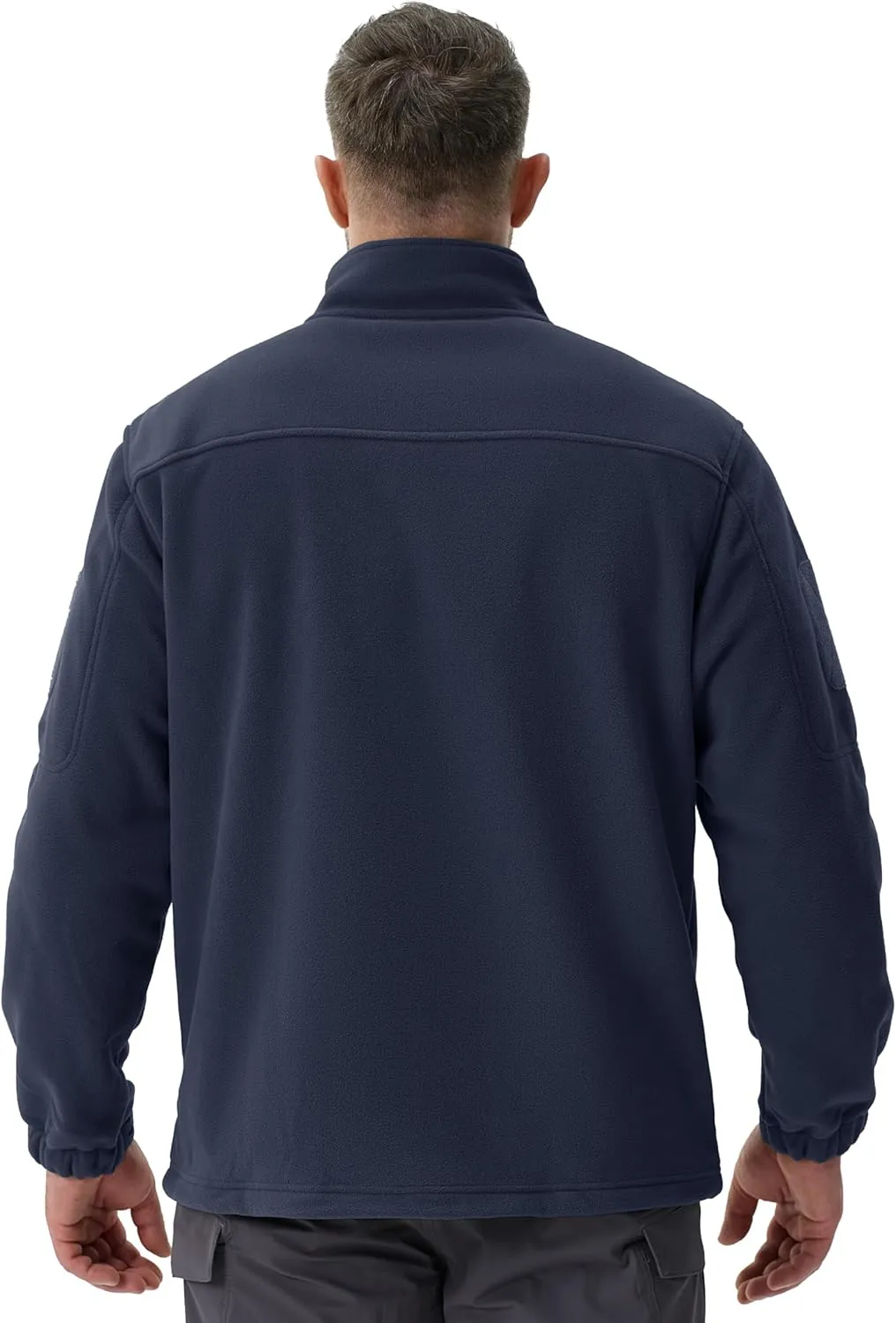 TACVASEN Men's Fleece Jacket Full Zip Winter Jacket Lightweight Tactical Jackets Outdoor Hiking Coats with Pockets