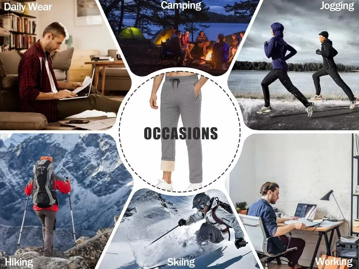 TACVASEN Men's Fleece Winter Pants Warm Sherpa Lined Sweatpants Heavyweight Thermal Lounge Athletic Track Joggers