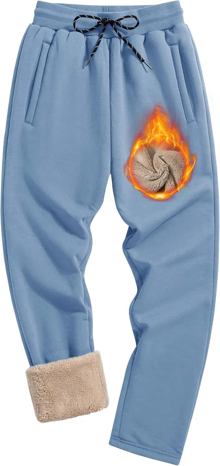 TACVASEN Men's Fleece Winter Pants Warm Sherpa Lined Sweatpants Heavyweight Thermal Lounge Athletic Track Joggers