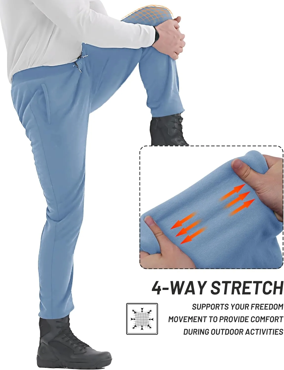 TACVASEN Men's Fleece Winter Pants Warm Sherpa Lined Sweatpants Heavyweight Thermal Lounge Athletic Track Joggers