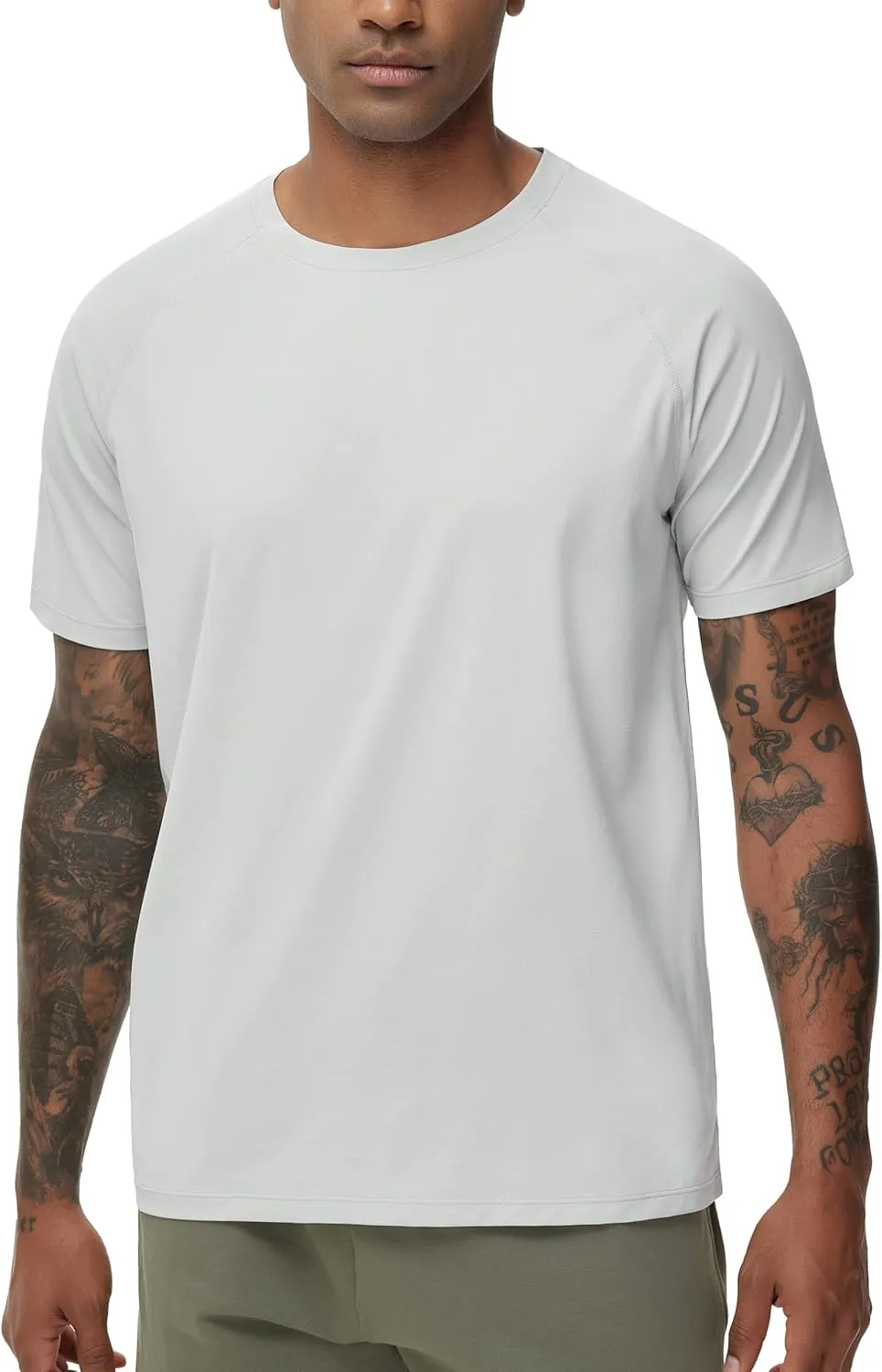THE GYM PEOPLE Men's Workout T-Shirts Short Sleeve Breathable UPF 50  Outdoor Athletic Running Tee Tops