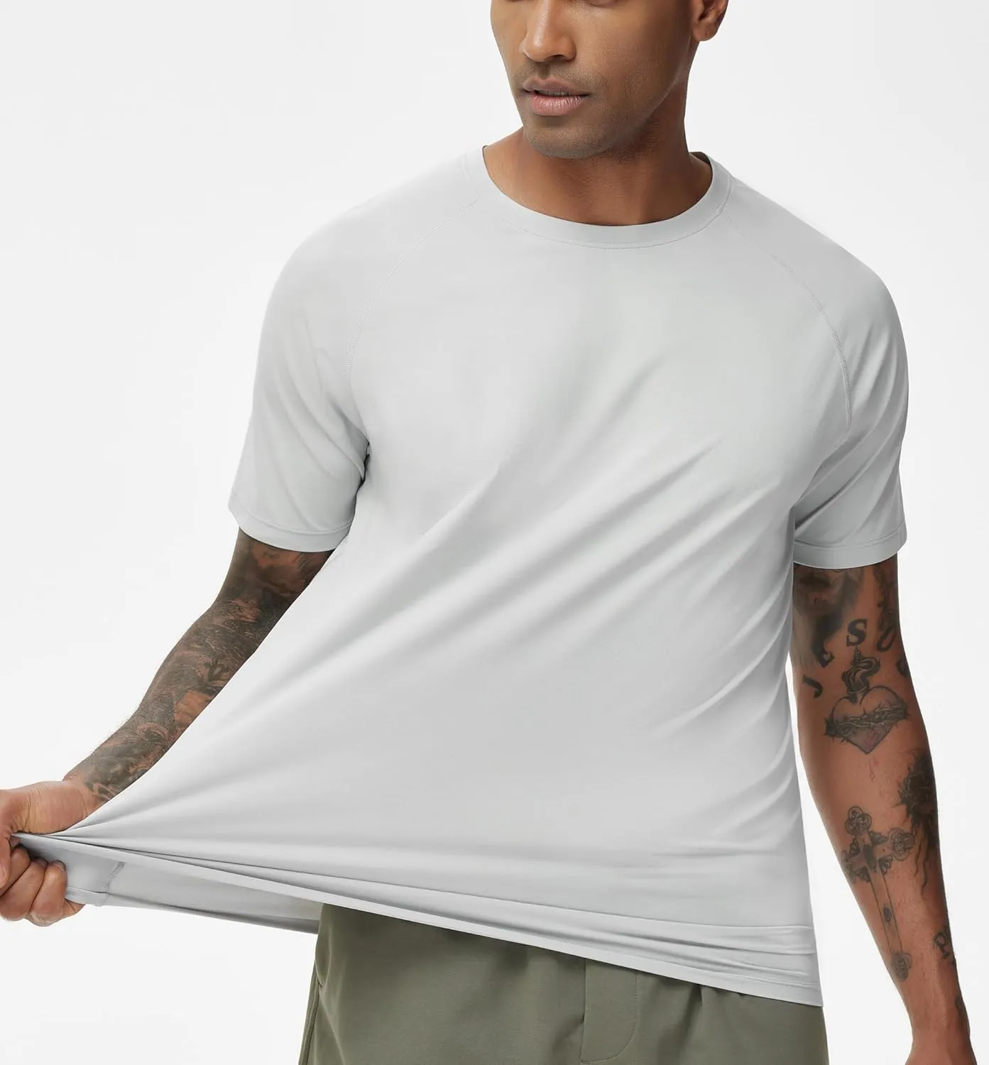 THE GYM PEOPLE Men's Workout T-Shirts Short Sleeve Breathable UPF 50  Outdoor Athletic Running Tee Tops