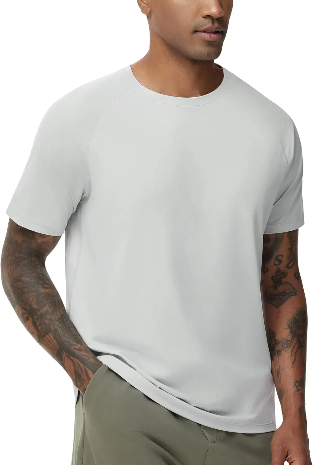THE GYM PEOPLE Men's Workout T-Shirts Short Sleeve Breathable UPF 50  Outdoor Athletic Running Tee Tops