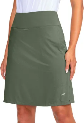 Viodia Women's 20" Knee Length Skorts Skirts UPF50  Athletic Tennis Golf Skirt for Women Casual Summer Skirts