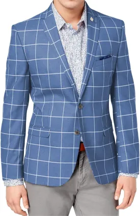 Wangyue Mens Plaid Blazer Checkered Blazer Jackets Slim Fit Suit Notched Lapel Two Button Jacket Casual Sports Coat