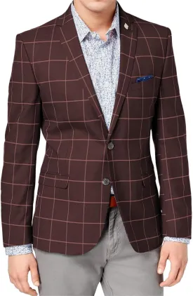 Wangyue Mens Plaid Blazer Checkered Blazer Jackets Slim Fit Suit Notched Lapel Two Button Jacket Casual Sports Coat