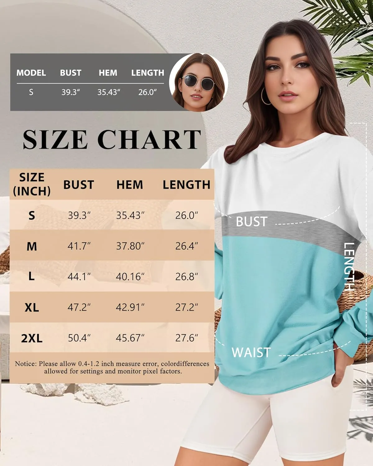 Women Sweatshirt, Casual Crewneck Sweatshirts for Women Loose Fit Long Sleeve Pullover Tops Cute Soft Shirt
