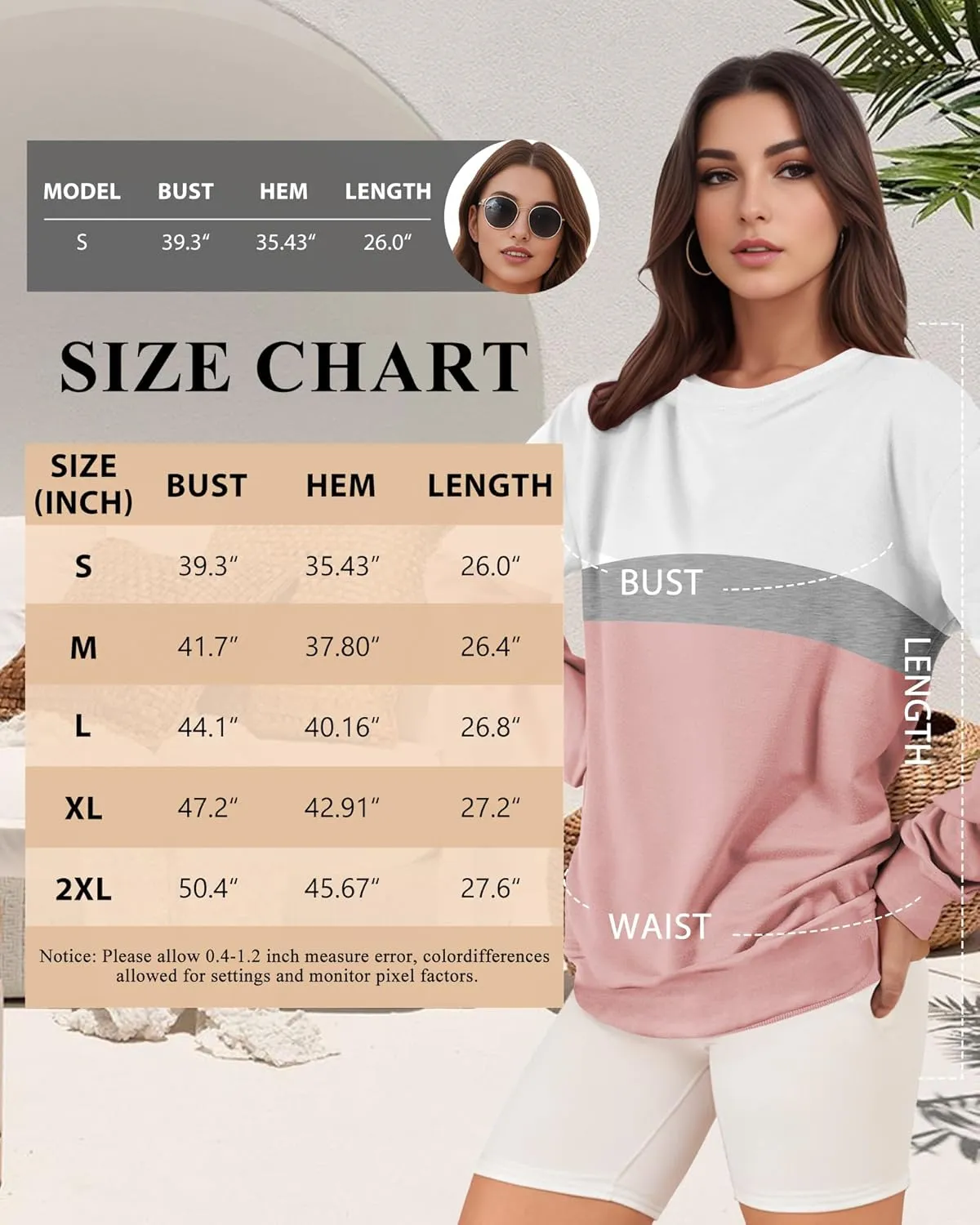 Women Sweatshirt, Casual Crewneck Sweatshirts for Women Loose Fit Long Sleeve Pullover Tops Cute Soft Shirt