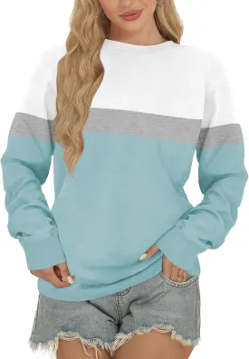 Women Sweatshirt, Casual Crewneck Sweatshirts for Women Loose Fit Long Sleeve Pullover Tops Cute Soft Shirt