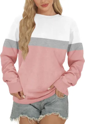 Women Sweatshirt, Casual Crewneck Sweatshirts for Women Loose Fit Long Sleeve Pullover Tops Cute Soft Shirt