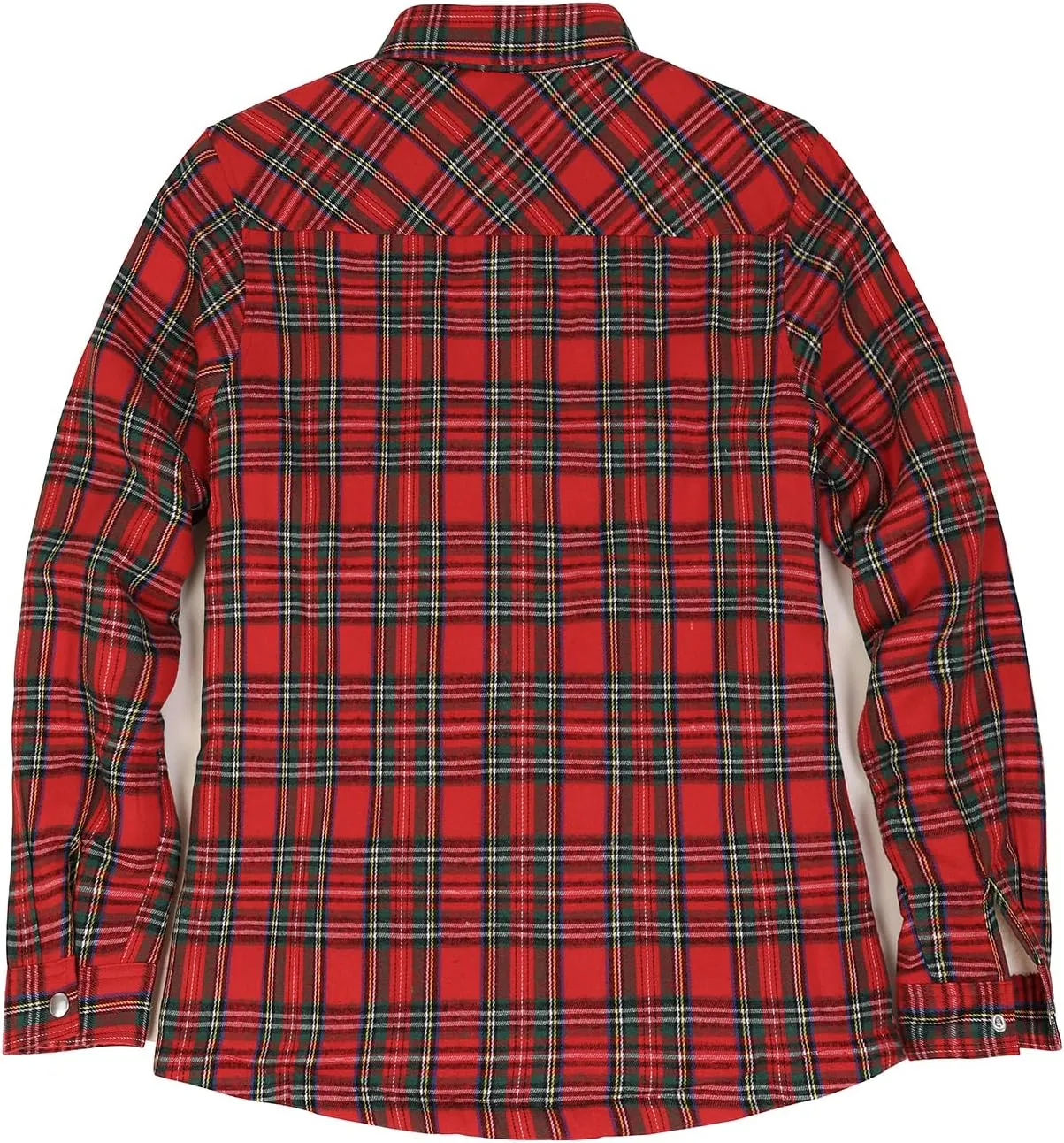 ZENTHACE Women's Flannel Shirt Jacket, Sherpa-Lined Plaid Shacket Jackets, Snap Button Down Outdoor Shirt