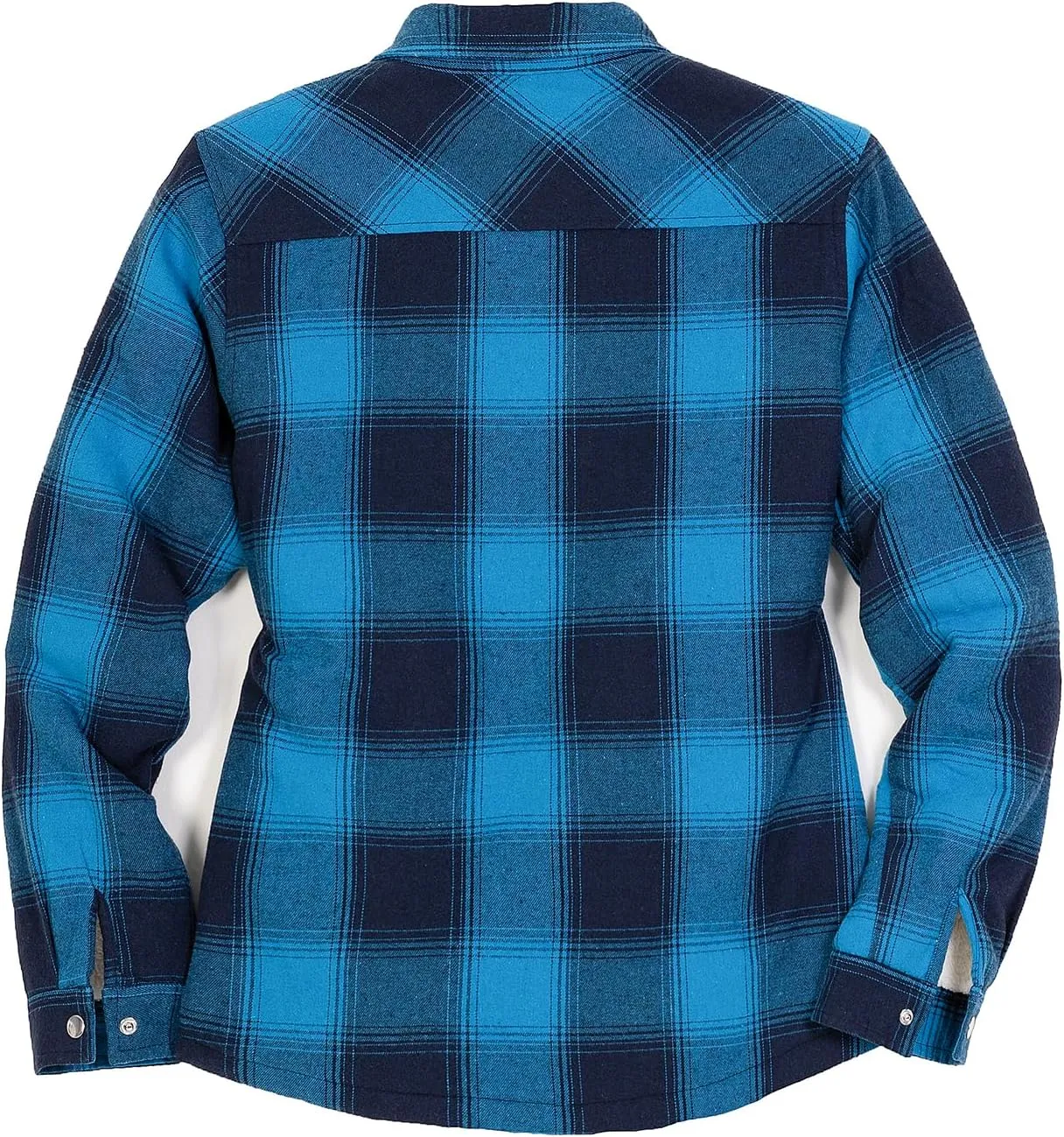 ZENTHACE Women's Flannel Shirt Jacket, Sherpa-Lined Plaid Shacket Jackets, Snap Button Down Outdoor Shirt