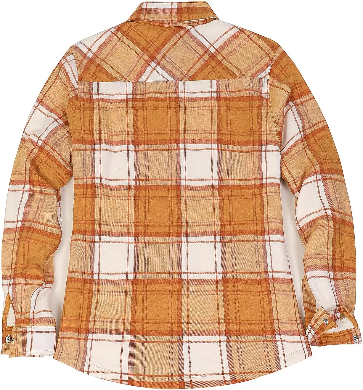 ZENTHACE Women's Flannel Shirt Jacket, Sherpa-Lined Plaid Shacket Jackets, Snap Button Down Outdoor Shirt