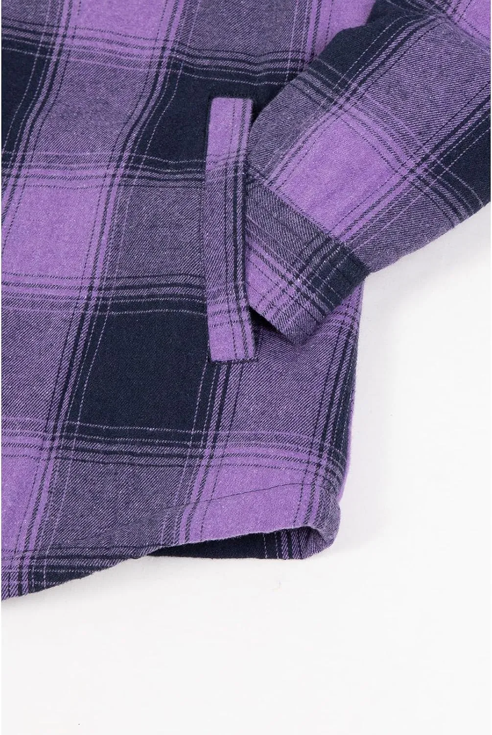 ZENTHACE Women's Flannel Shirt Jacket, Sherpa-Lined Plaid Shacket Jackets, Snap Button Down Outdoor Shirt